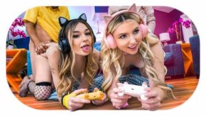 No More Gaming: Bff’s Share Some Daddy Dick – Della Cate & Britt Blair